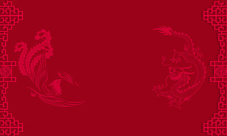 古风纹理花纹边框中式婚礼名片中国风红色背景中国风边框龙凤背景素材